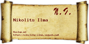 Nikolits Ilma névjegykártya
